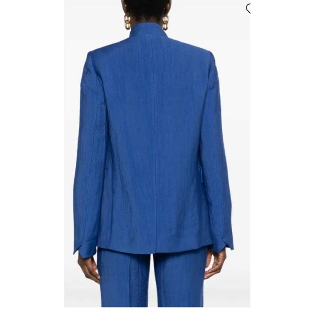 NWT: Zadig & Voltaire Very Open-front Linen Blend Blazer in Blue Saphire - Picture 3 of 16